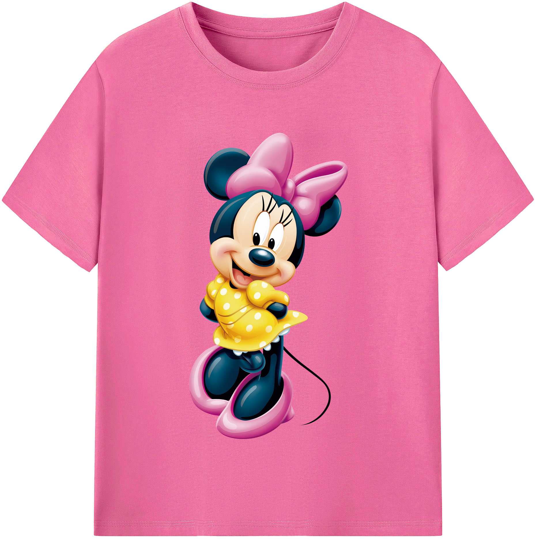 ミッキーマウス Mickey Mouse レディースカジュアルプリントTシャツ（綿100％）